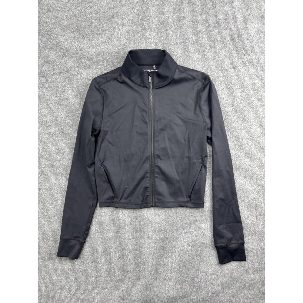 TravisMathew Jacket Womens M Black Full Zip Ribbed Collar Golf Stretch Track